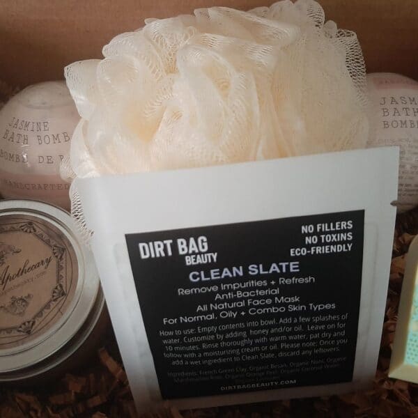 Jasmine Bath Spa Set! Includes Bath Bombs, Candle with Jasmine Petals